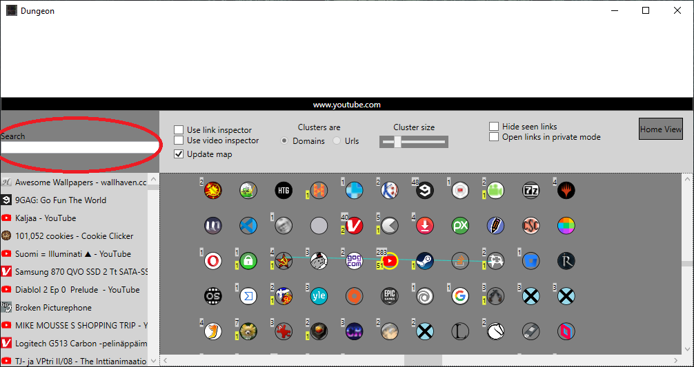 RBGeon standalone bookmark manager search box
