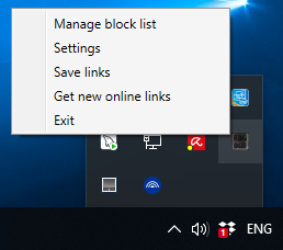 RBGeon standalone bookmark manager tray icon